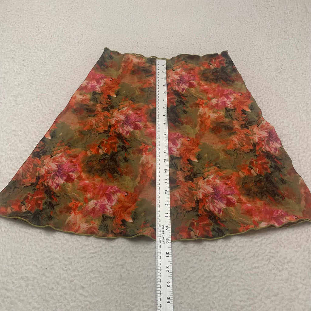 Haystacks Sz M Colorful Chic Floral Boho Artwear Reversible A- Line Skirt USA
