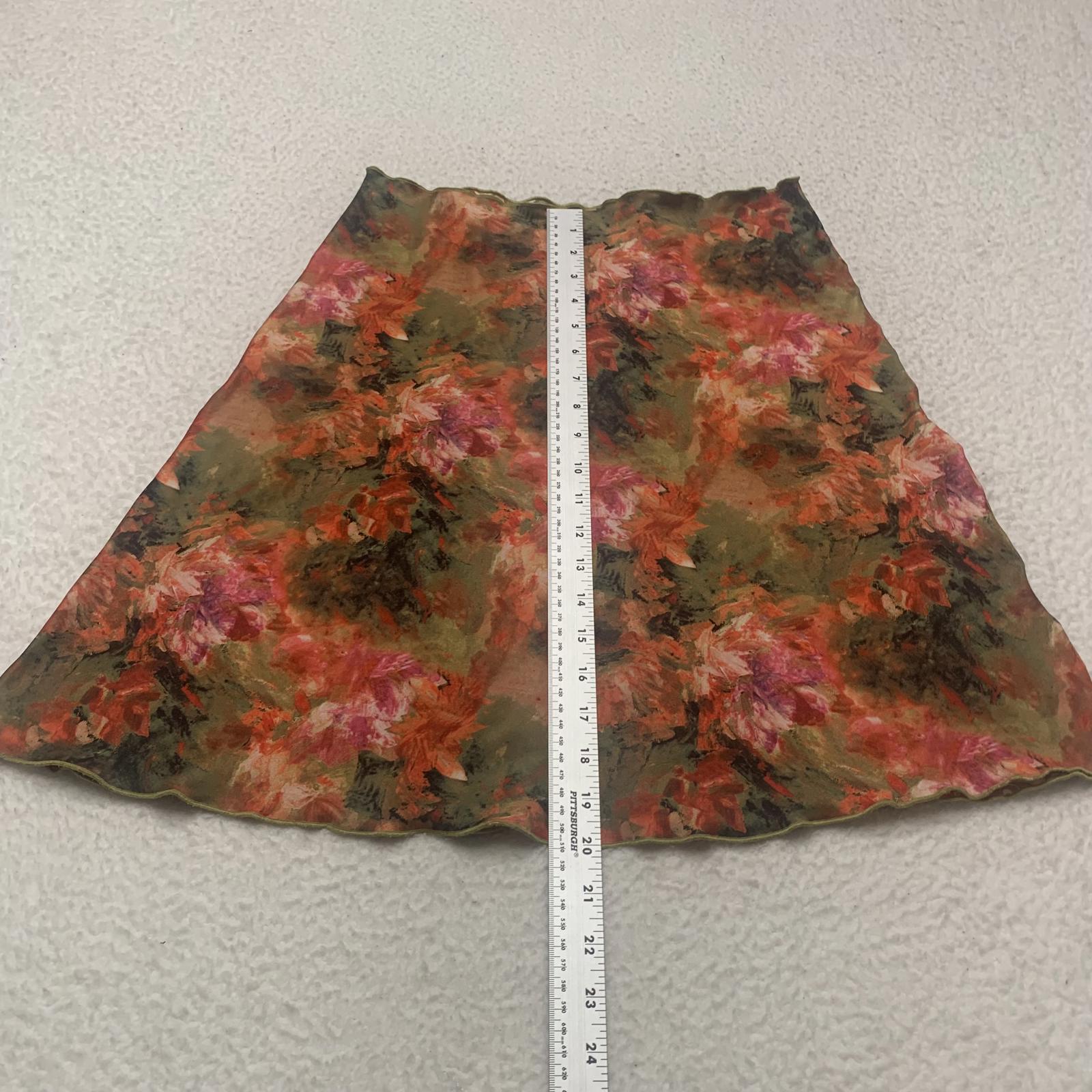 Haystacks Sz M Colorful Chic Floral Boho Artwear Reversible A- Line Skirt USA