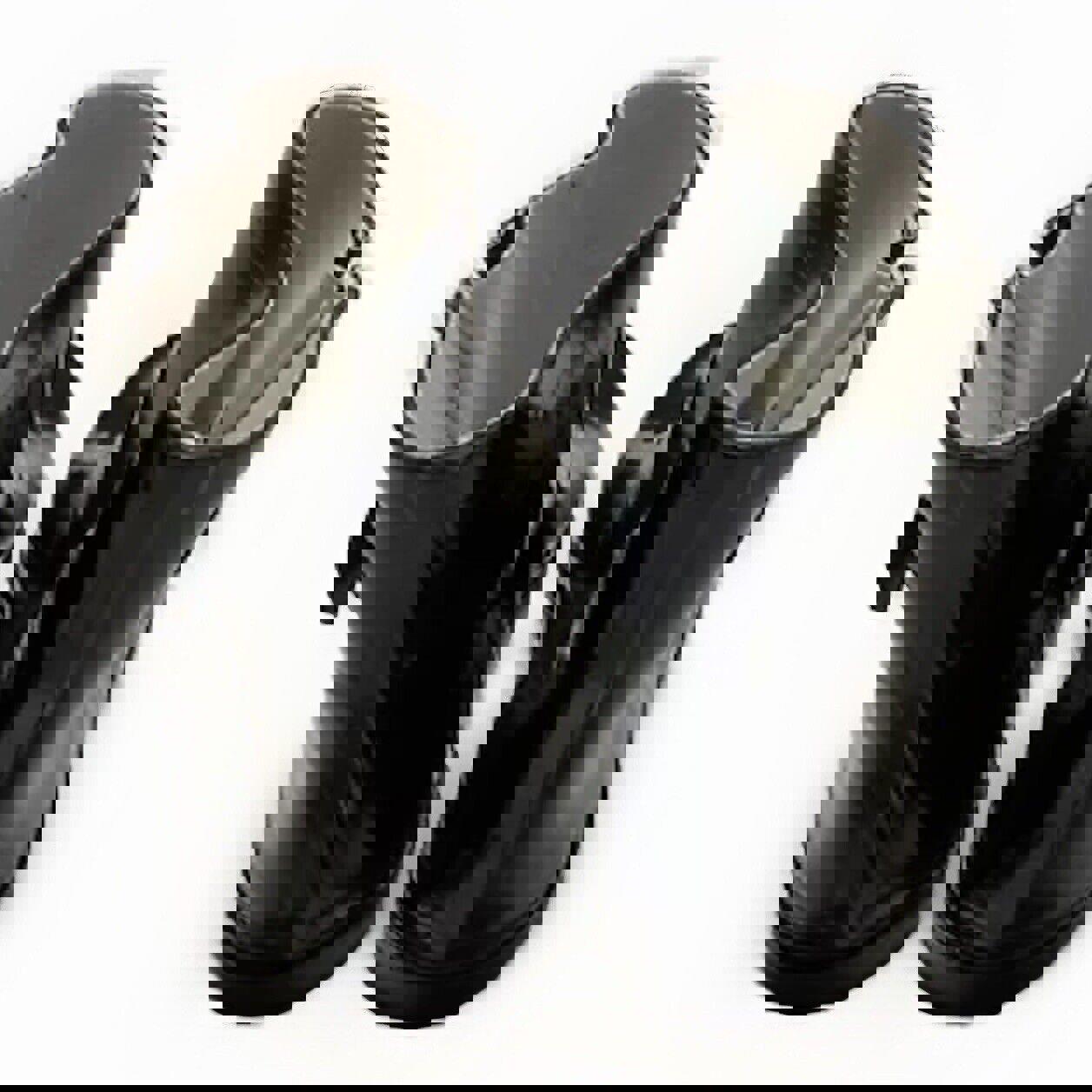 DEW Rubber Sole Rain Women's Boots Sz 11 Shiny Black Ankle Height Buckle Pull-on