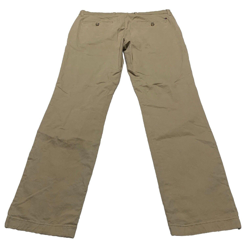 Pantalones chinos Tommy Hilfiger para hombre, corte ajustado, beige, 32 x 32
