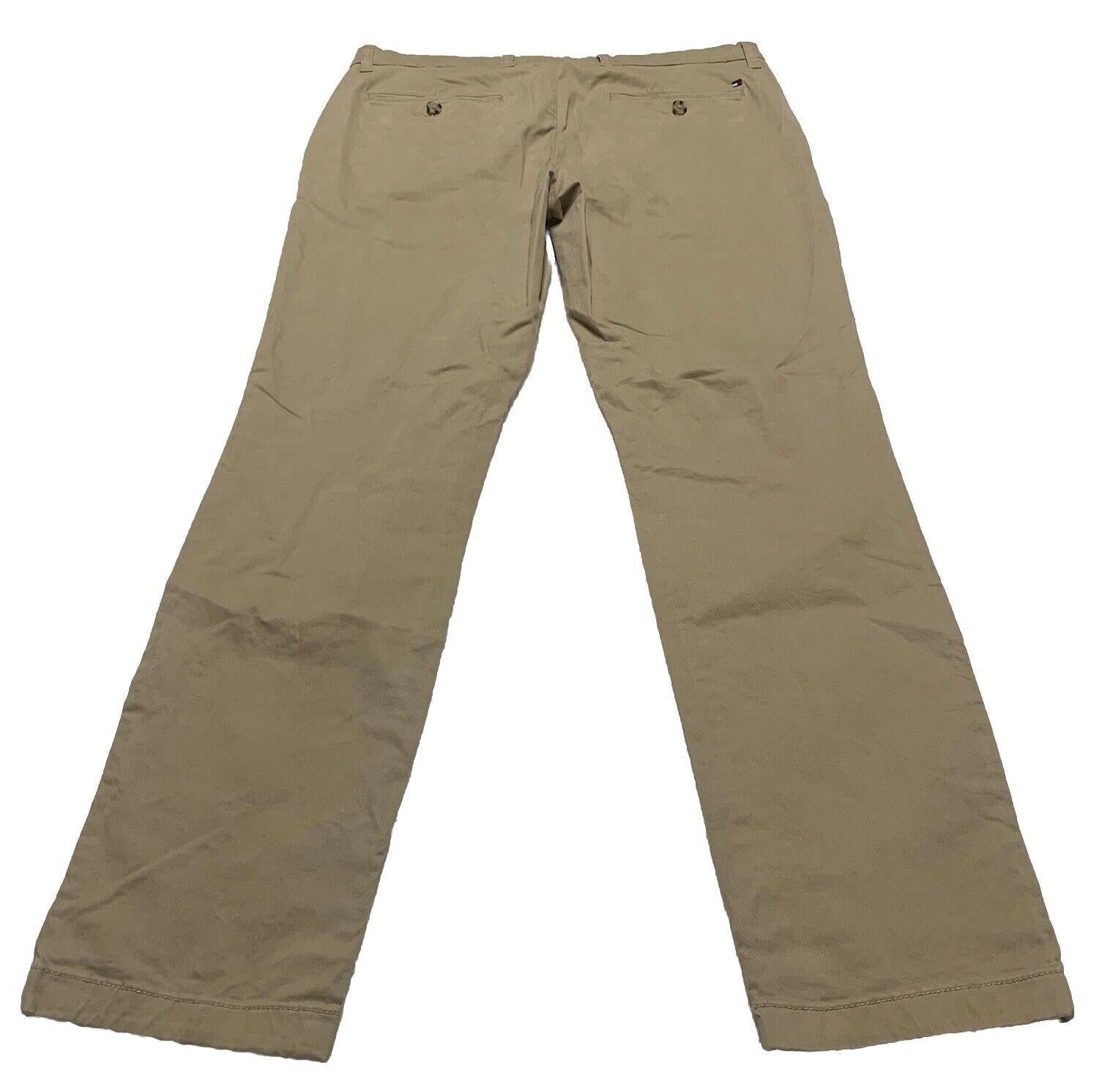 Pantalones chinos Tommy Hilfiger para hombre, corte ajustado, beige, 32 x 32