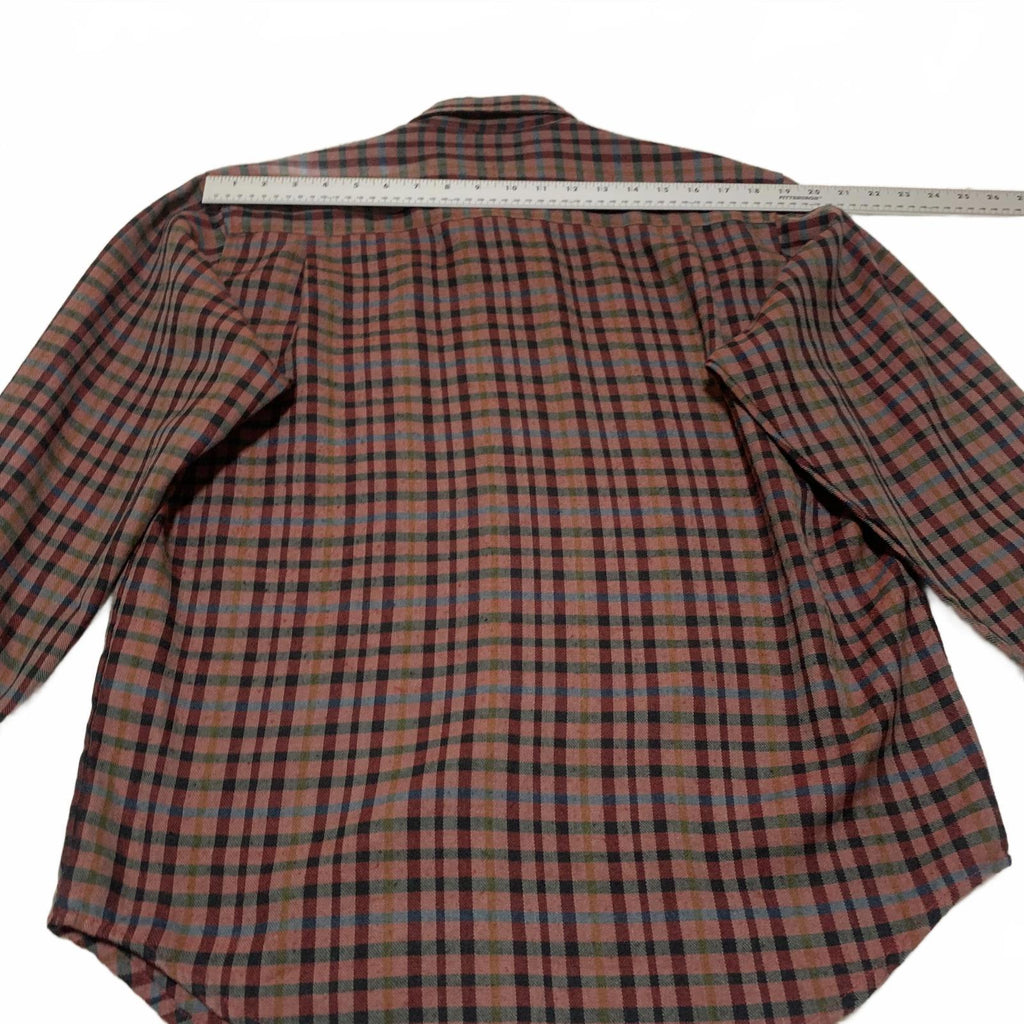 PAT Korea Rhino Men’s Size L Red Black Plaid Long Sleeve Button Up Shirt