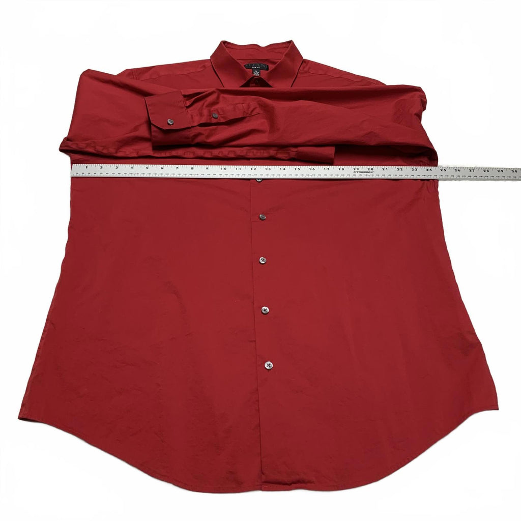 Camisa de vestir Alfani para hombre, talla XL, roja, ajustada, con botones