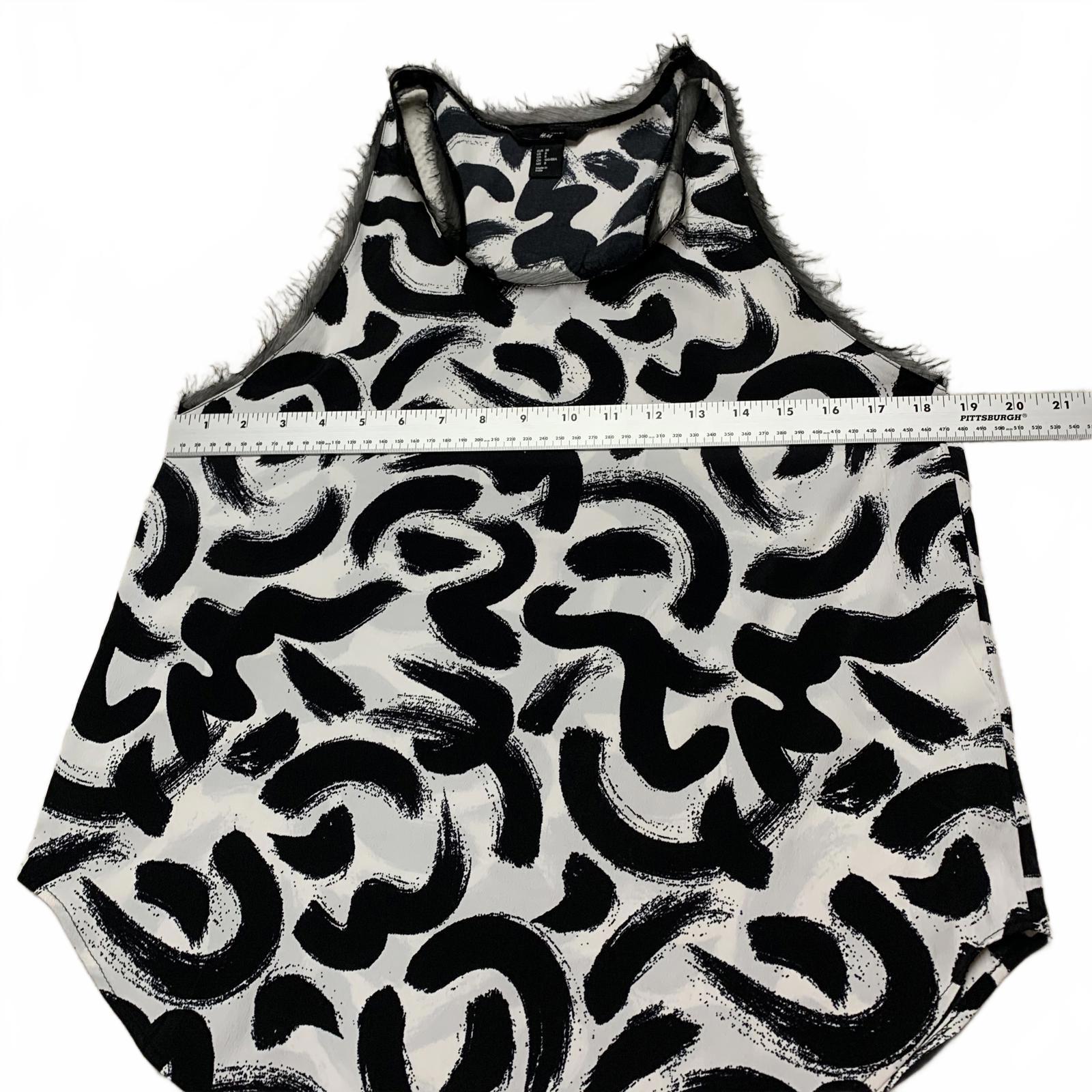 Camiseta de tirantes con estampado abstracto en blanco y negro de H&amp;M para mujer, talla 8
