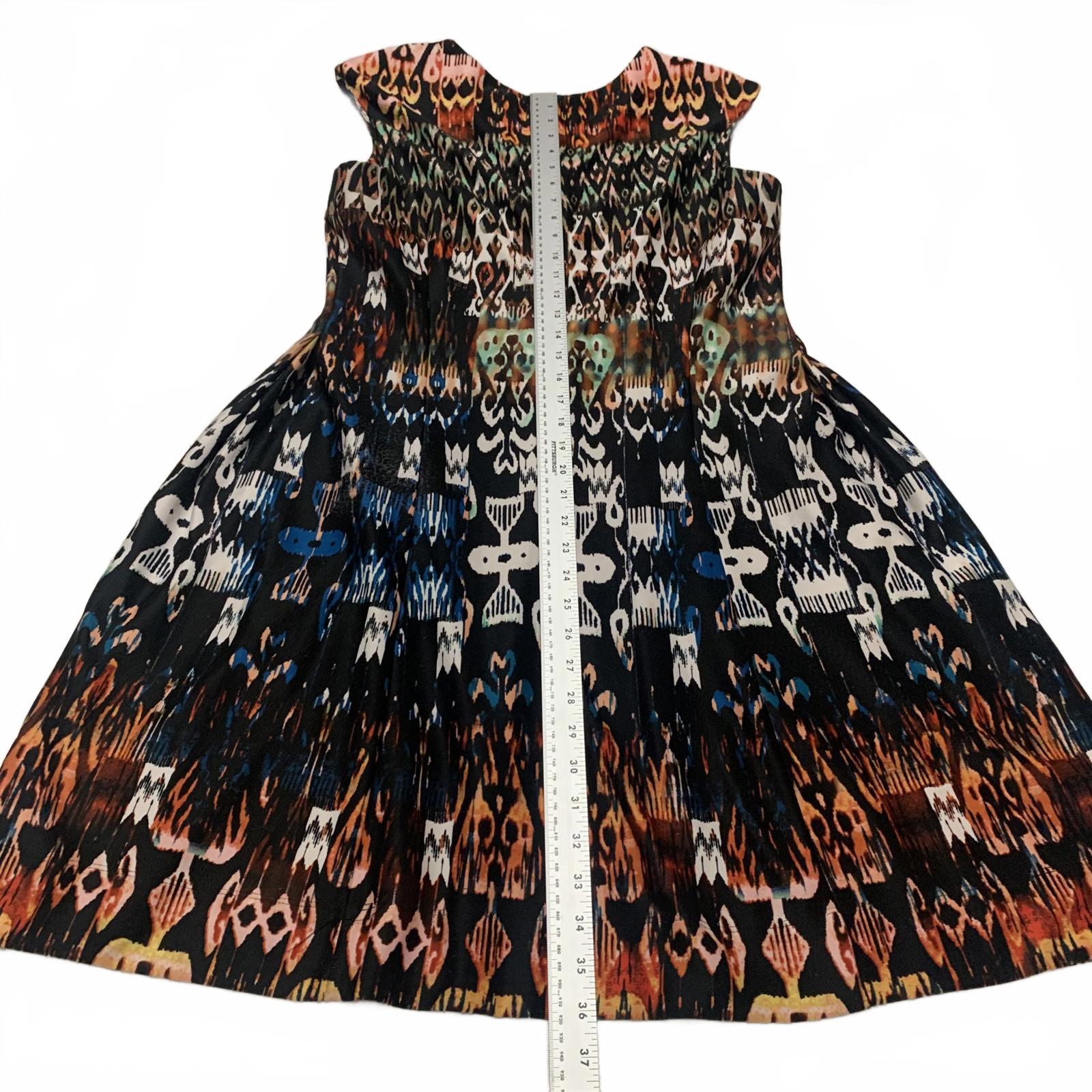 Vestido de verano sin mangas con estampado abstracto vibrante para mujer talla 14 de VTG db