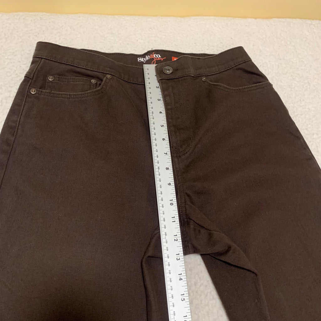 Pantalones casuales marrones de corte fácil sin etiqueta de talla para mujer de Style &amp; Co.