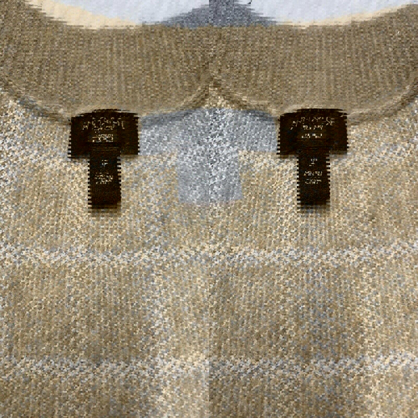 Chaqueta tipo suéter beige tostado grande para mujer de Ann Taylor