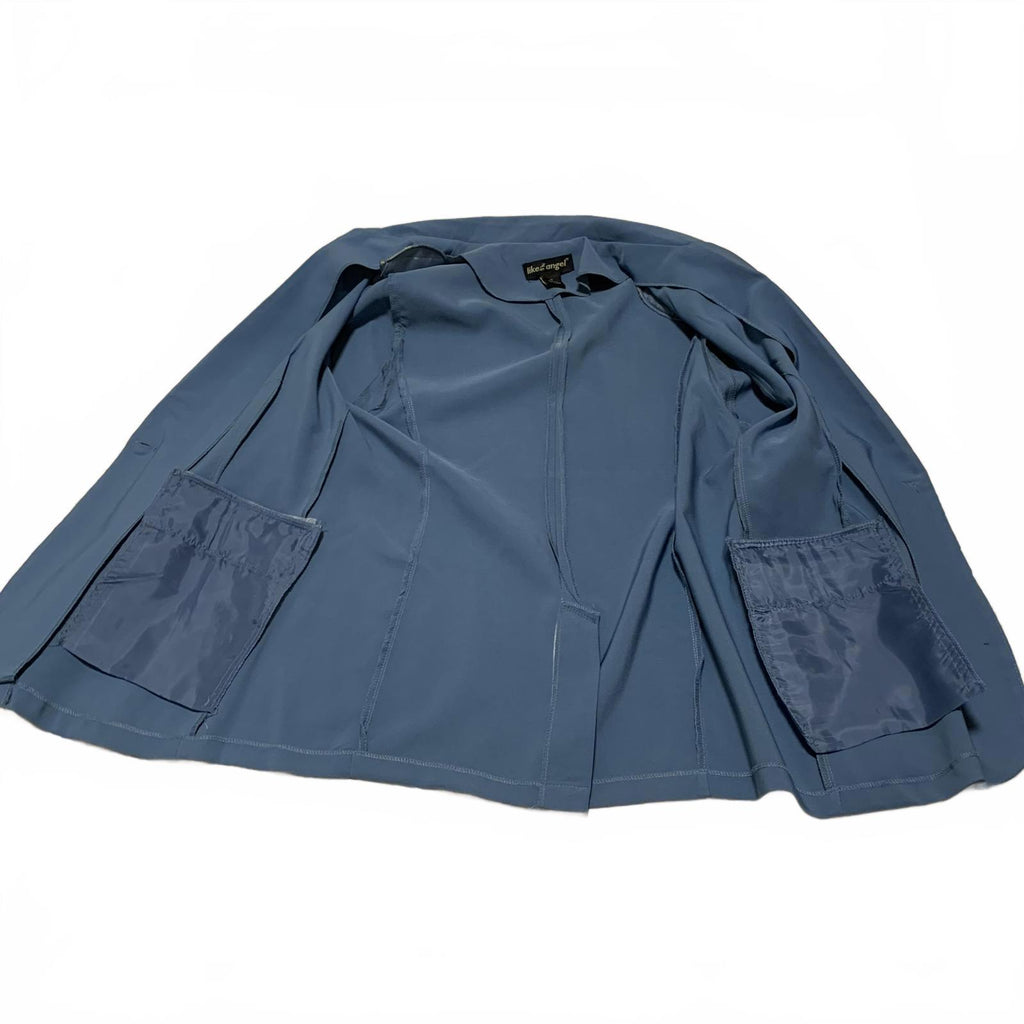 Chaqueta estilo casual azul tipo blazer para mujer, talla M, como un ángel