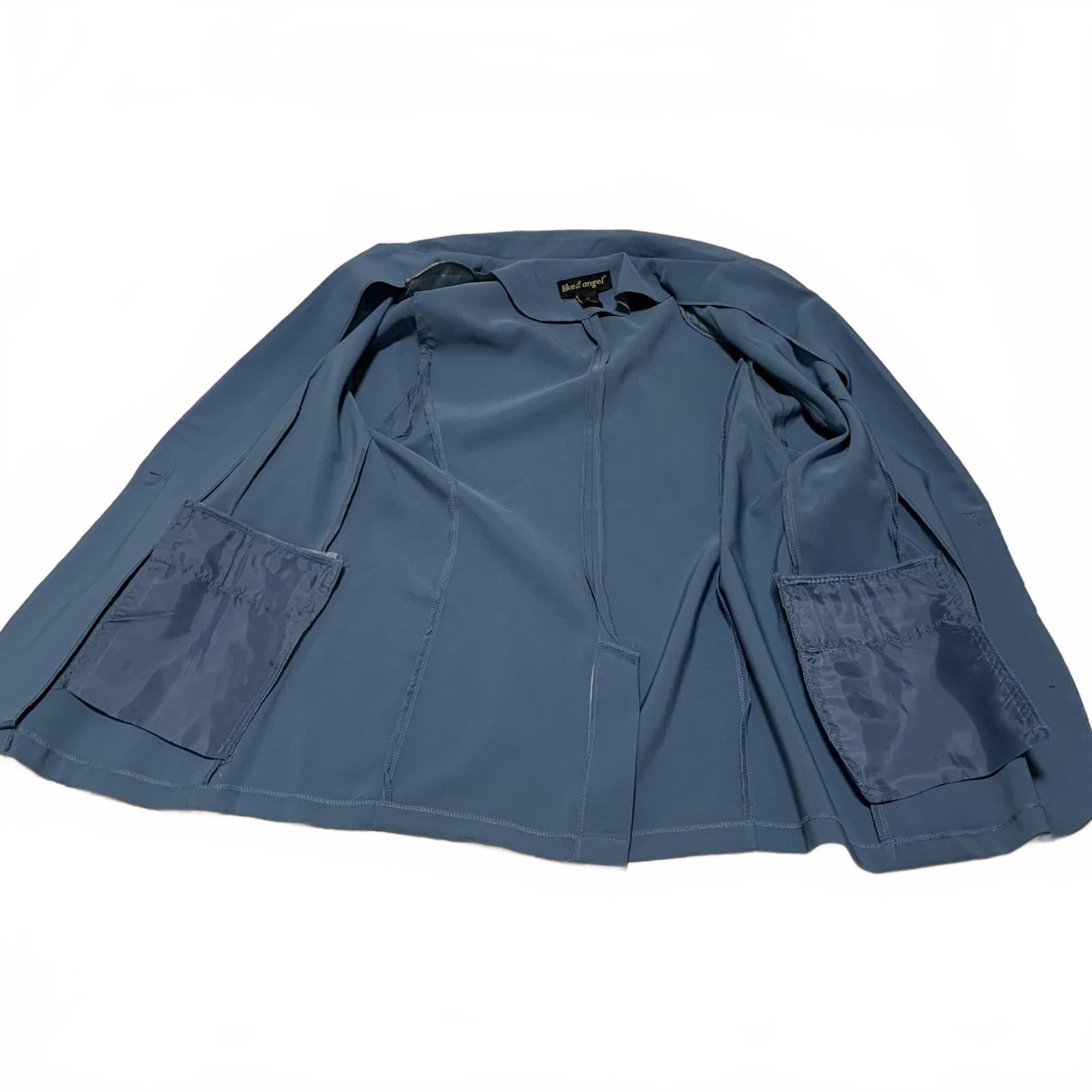 Chaqueta estilo casual azul tipo blazer para mujer, talla M, como un ángel