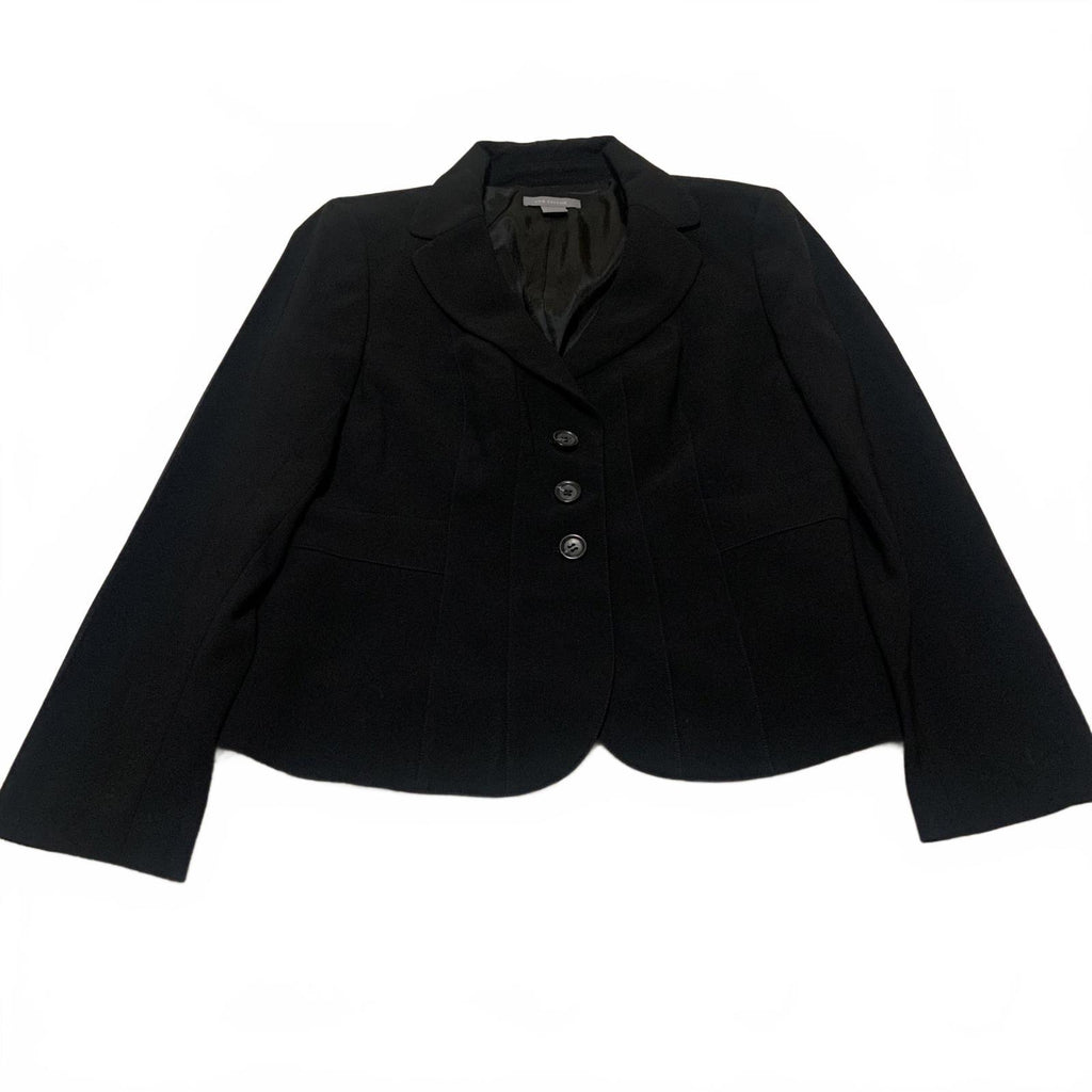 Vintage 90s Ann Taylor Blazer Women’s 14 Black Tailored Career Jacket