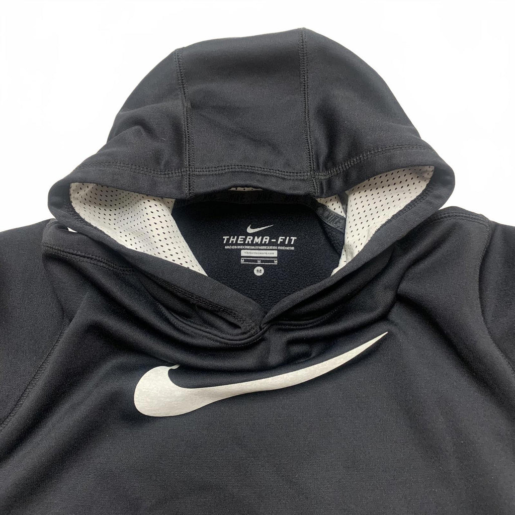 Sudadera con capucha Nike Therma-FIT unisex para niños, talla mediana, color negro
