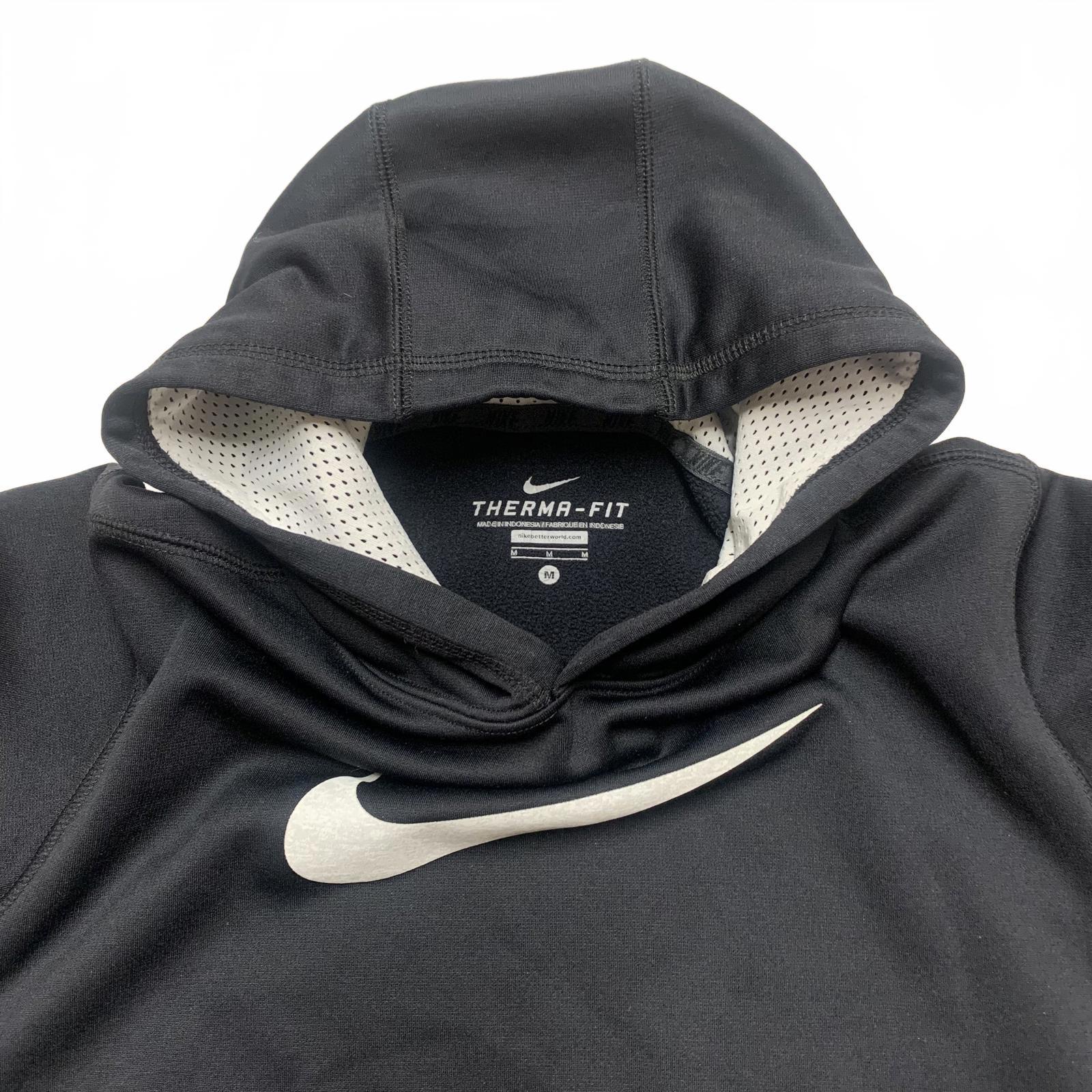 Sudadera con capucha Nike Therma-FIT unisex para niños, talla mediana, color negro