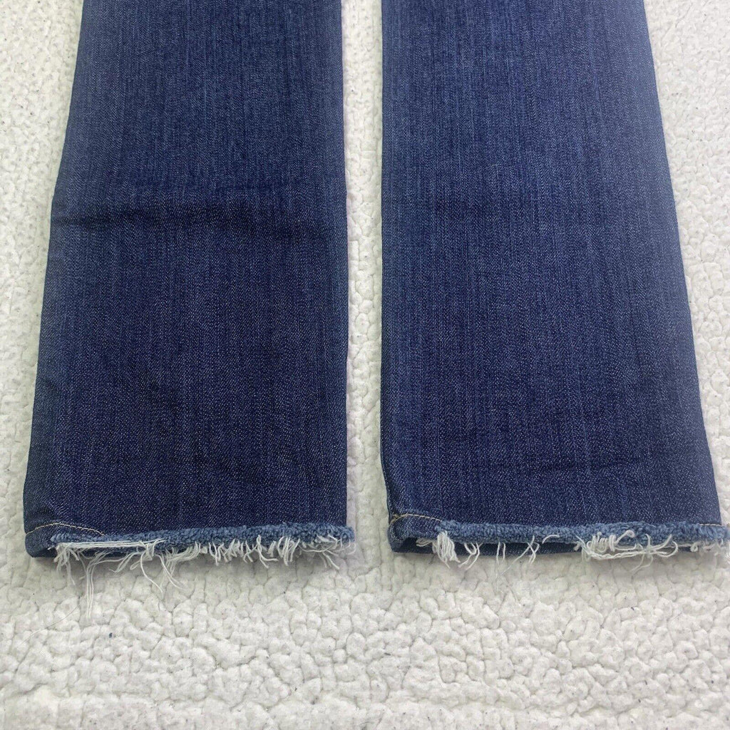 Jeans Paige Skyline para mujer, talla 26, ajustados, con pierna al tobillo, tiro bajo, desgastados, ancho 28 x 29 L