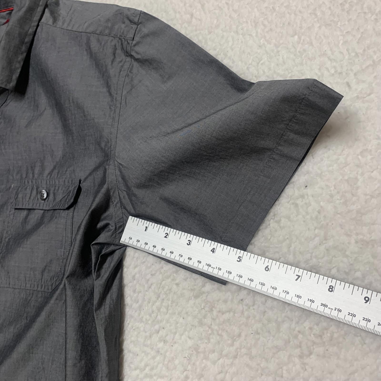 Camisa Alfani de manga corta, ajustada y gris grande para hombre