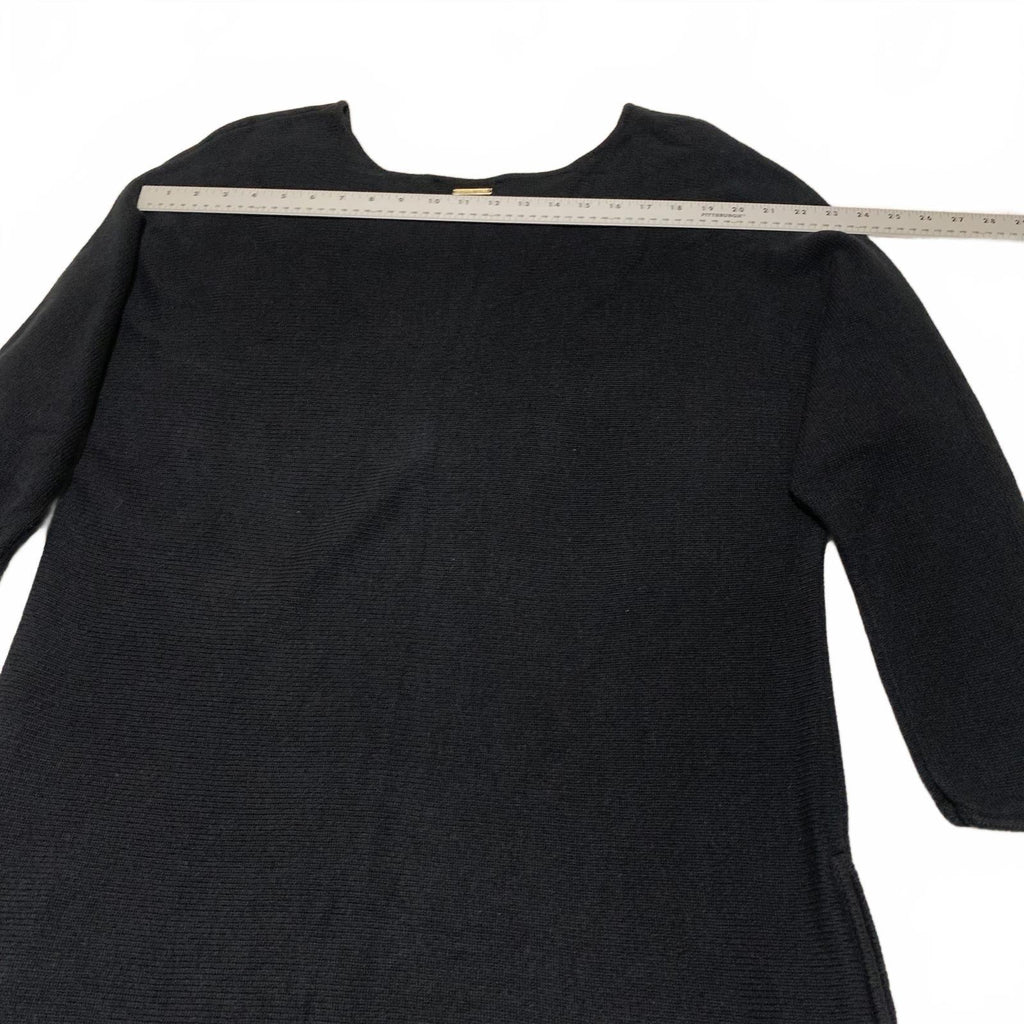 Suéter tipo túnica de punto Michael Kors para mujer, talla grande 1X, color negro, con dobladillo alto y bajo