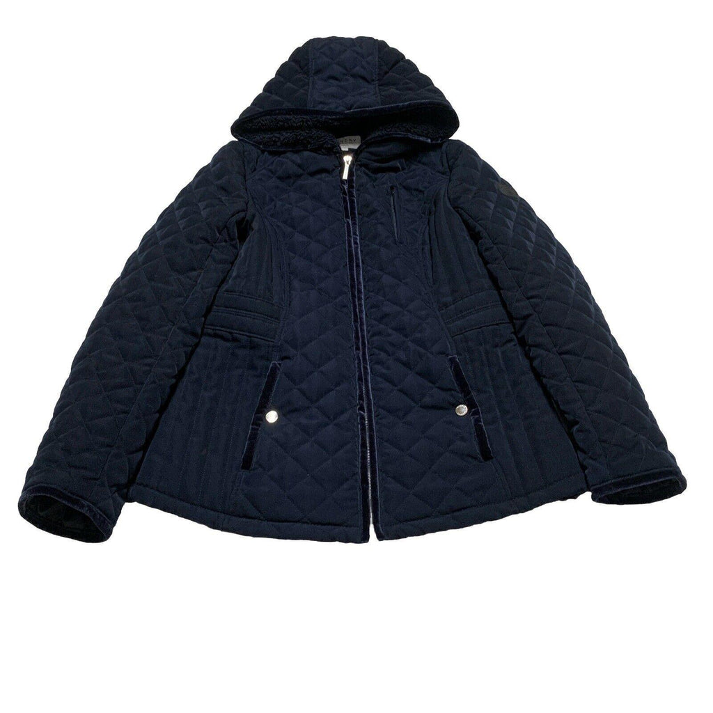 Chaqueta con capucha y cremallera azul marino para mujer, talla pequeña, de Laundry by Shelli Segal