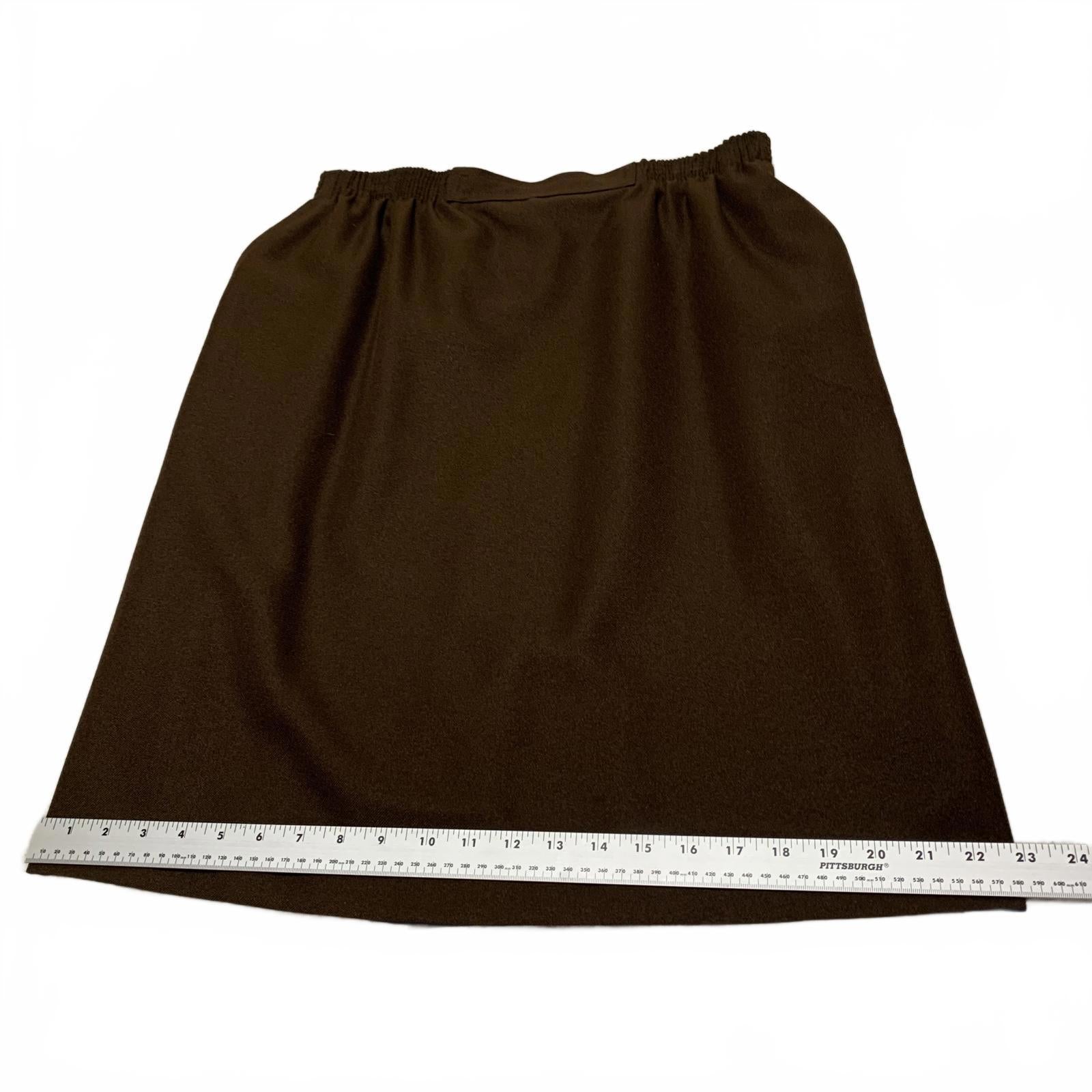 Vintage Y2K Alfred Dunner Women's Size 16 Wide Brown Polyester Skirt 2 Pockets