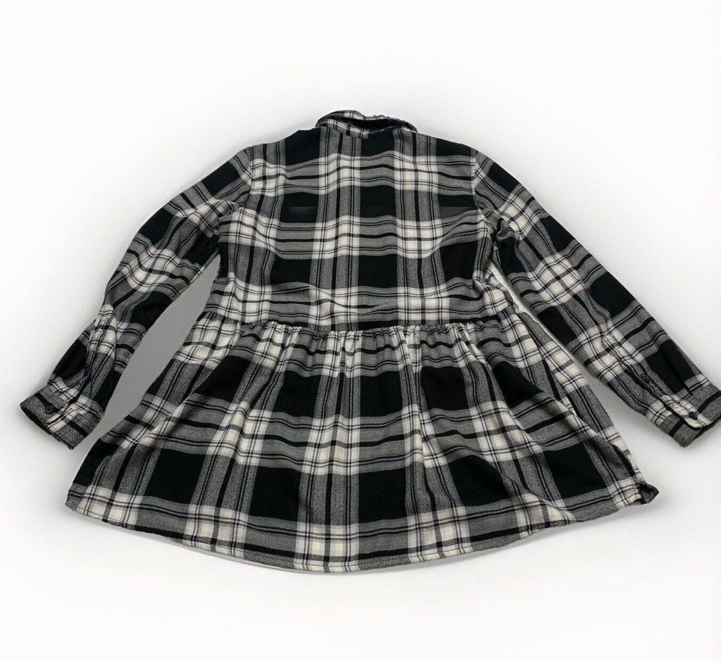 Túnica de franela a cuadros American Eagle, talla pequeña, negra, blanca, con pinzas, jegging, talla M