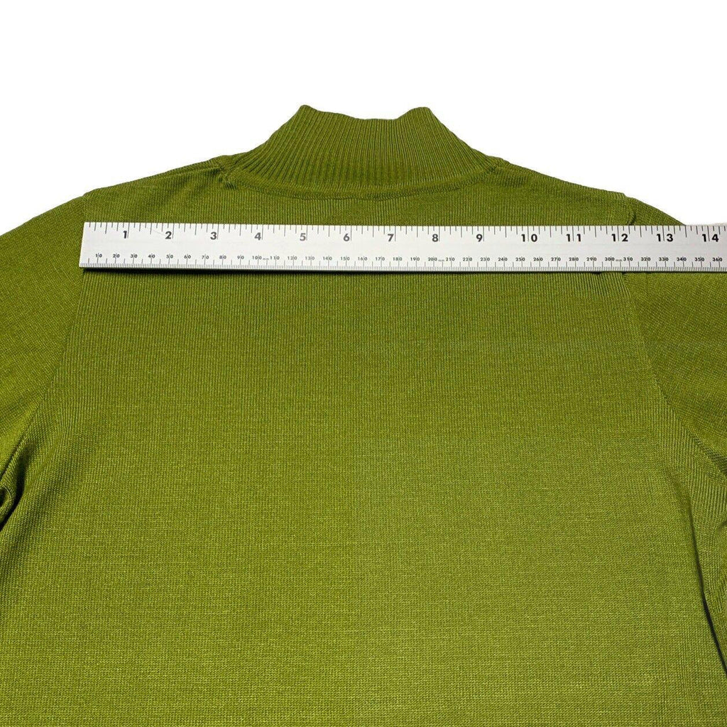 Camisa elástica de cuello alto y media manga verde lima para mujer, talla 38, de Of White