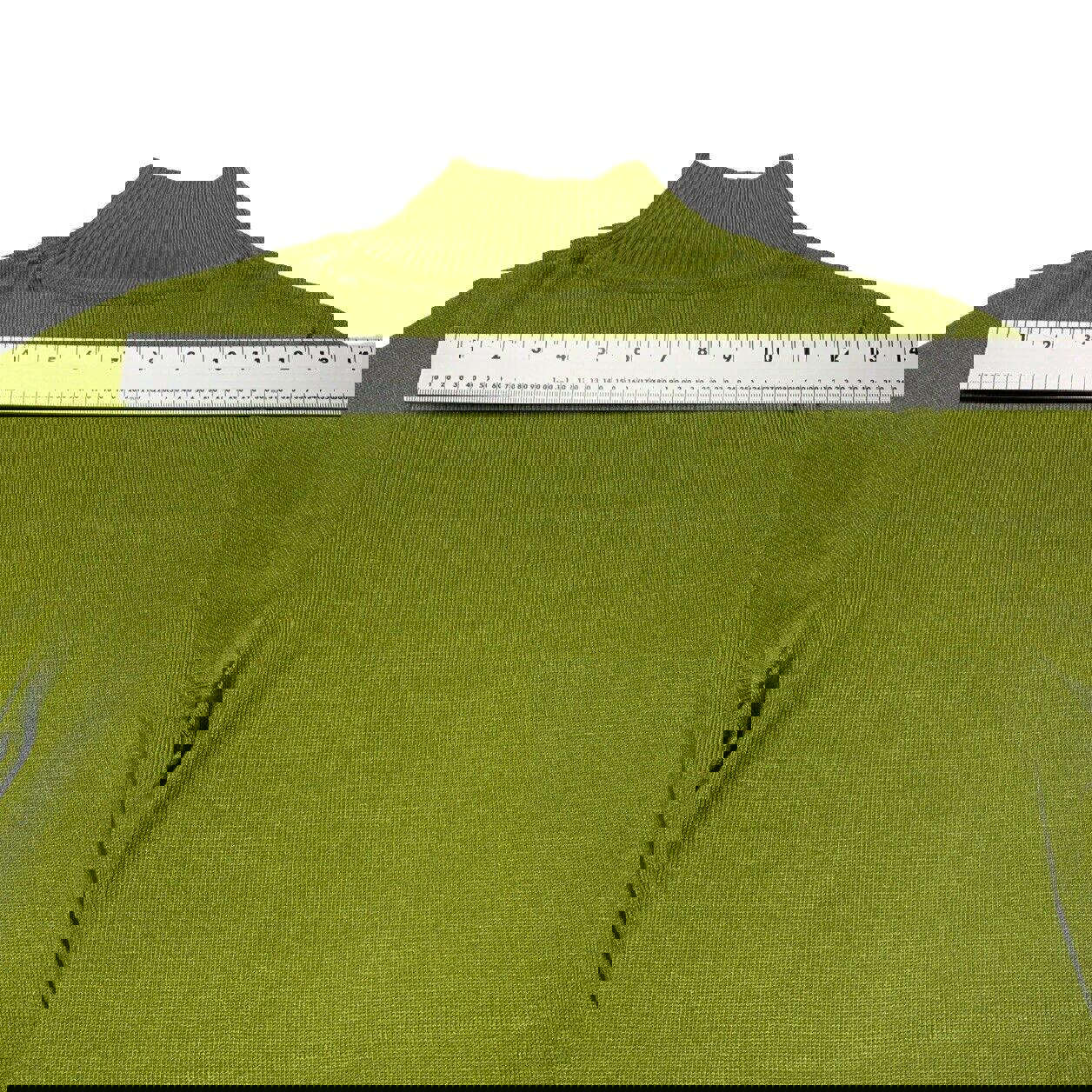 Camisa elástica de cuello alto y media manga verde lima para mujer, talla 38, de Of White