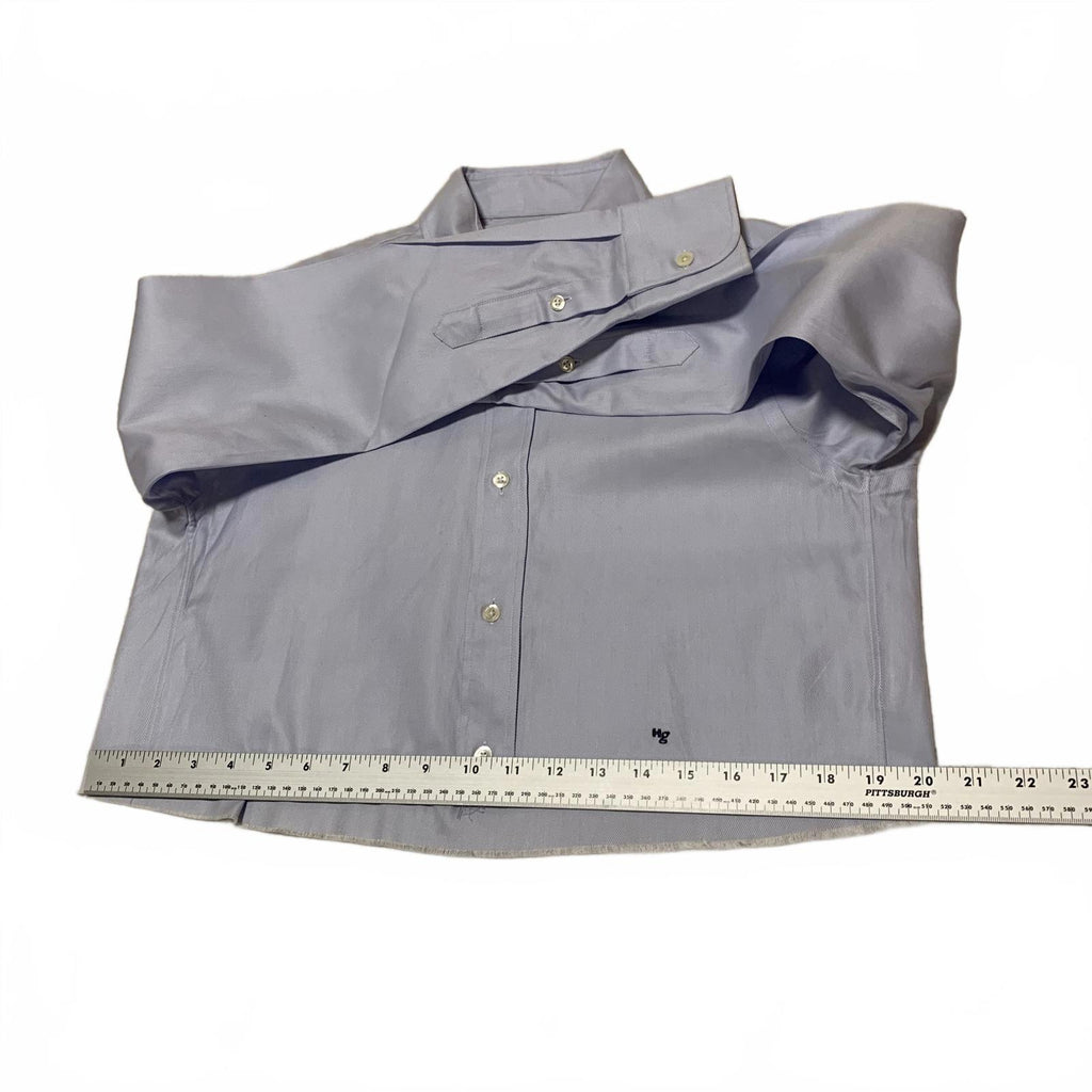 Hommegirls Women's Size Small Chambray Blue Cropped Button-Up Shirt