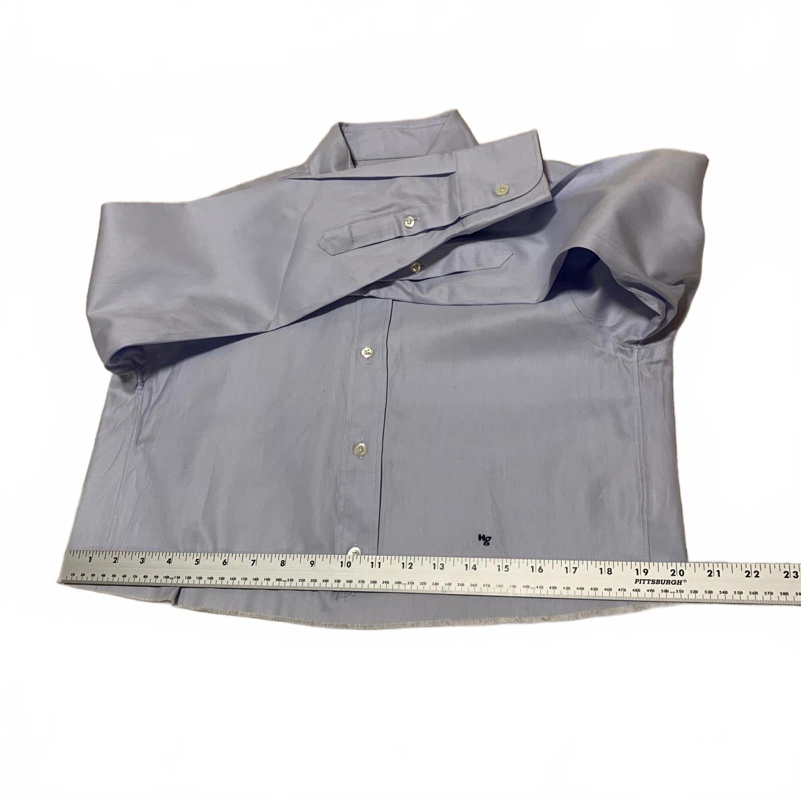 Hommegirls Women's Size Small Chambray Blue Cropped Button-Up Shirt