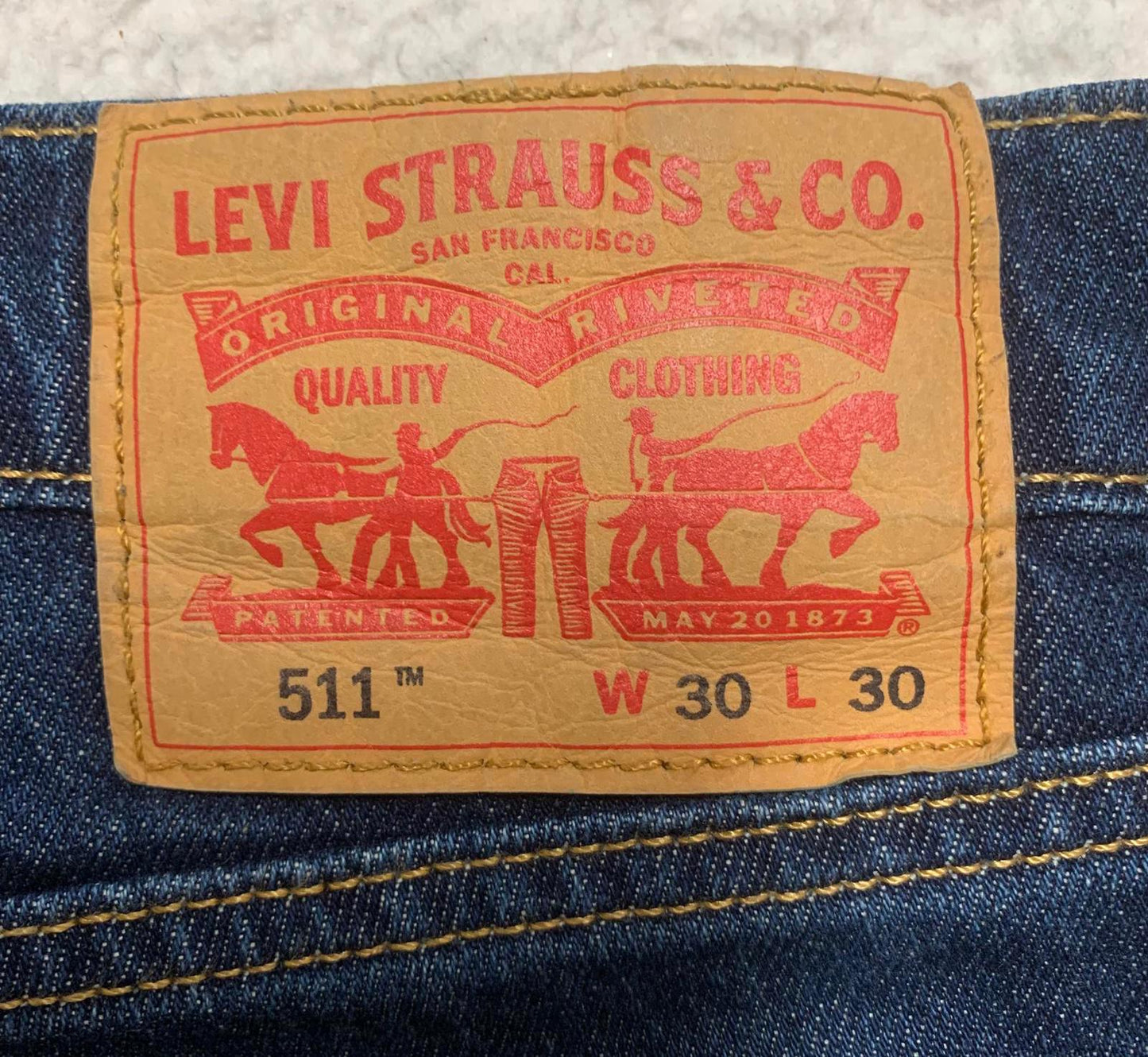 Levi's 511 Slim Fit Jeans Men's Size 30x30 Blue Classic 31  x 28.50 Actual