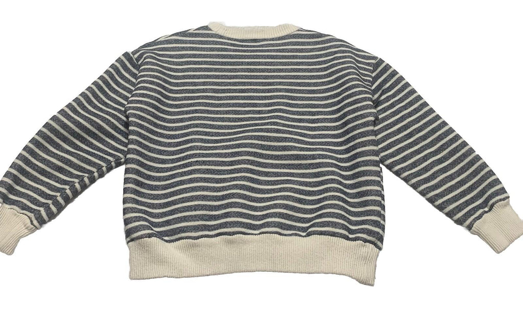 Suéter corto de manga larga azul y beige para mujer, talla M, de Zara