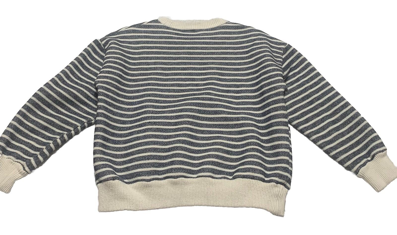 Suéter corto de manga larga azul y beige para mujer, talla M, de Zara