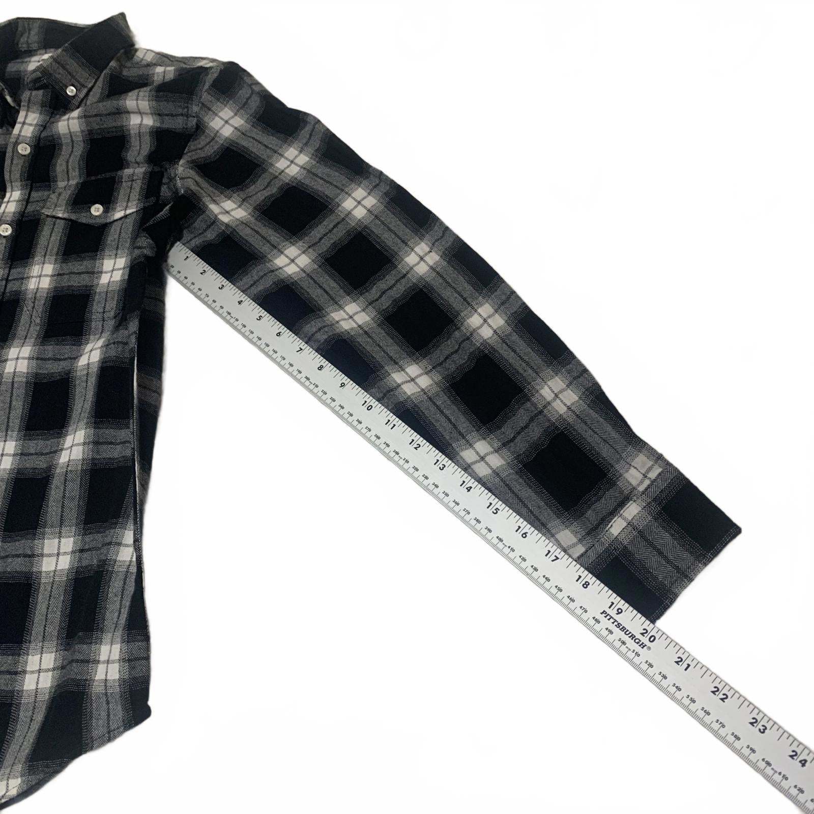 Camisa de botones Old Navy para hombre, talla S pequeña, piedra, negro, blanco, cuadros, informal, algodón