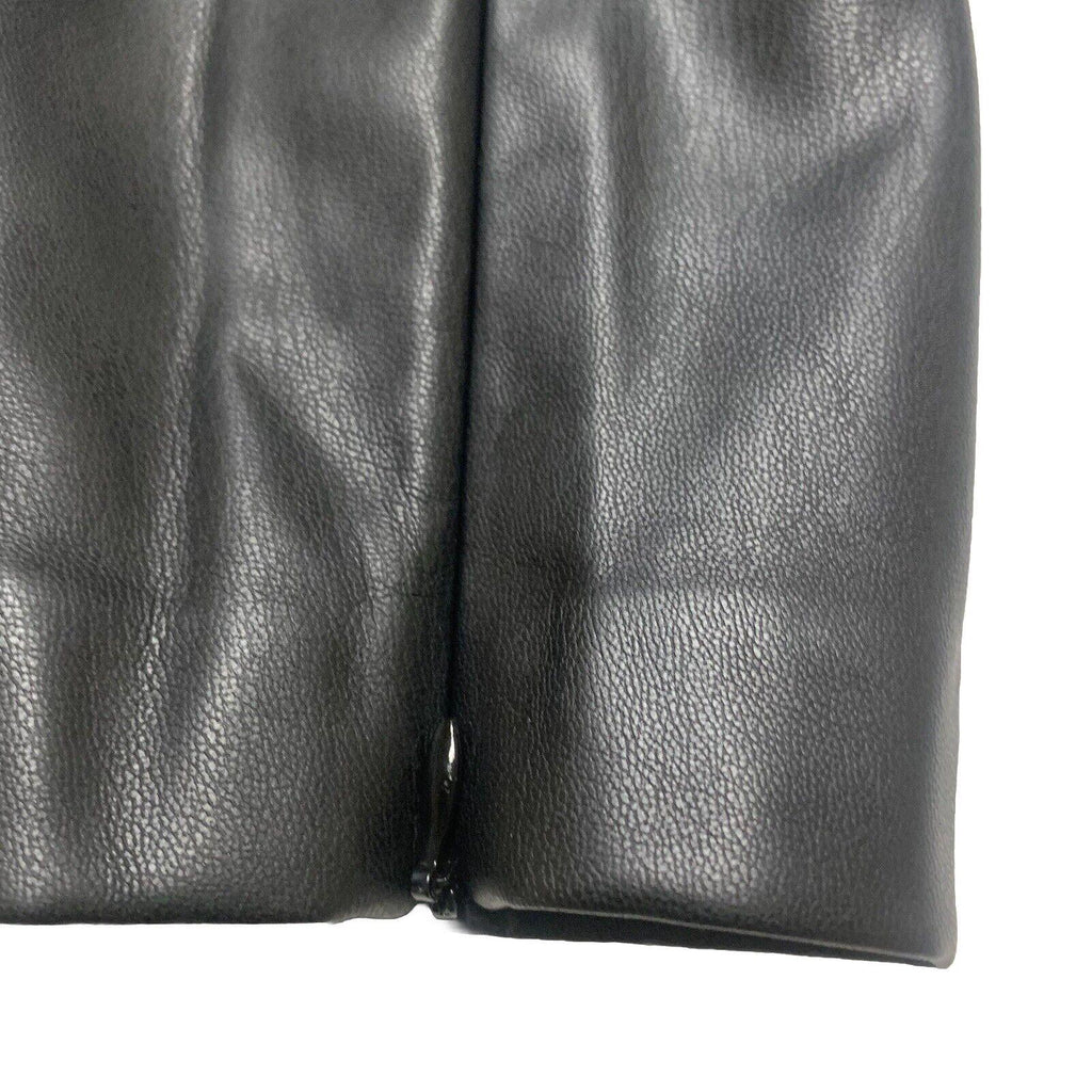 Pantalones Zara para mujer, talla pequeña, negros, de poliéster y piel sintética, hasta el tobillo