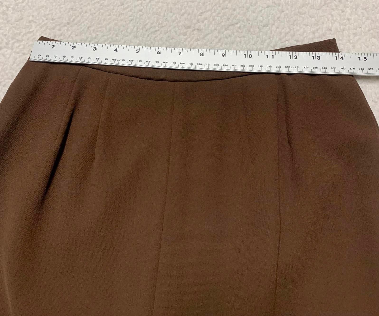 Falda acampanada marrón pequeña Laura Scott para mujer, talla pequeña 8, cintura 28