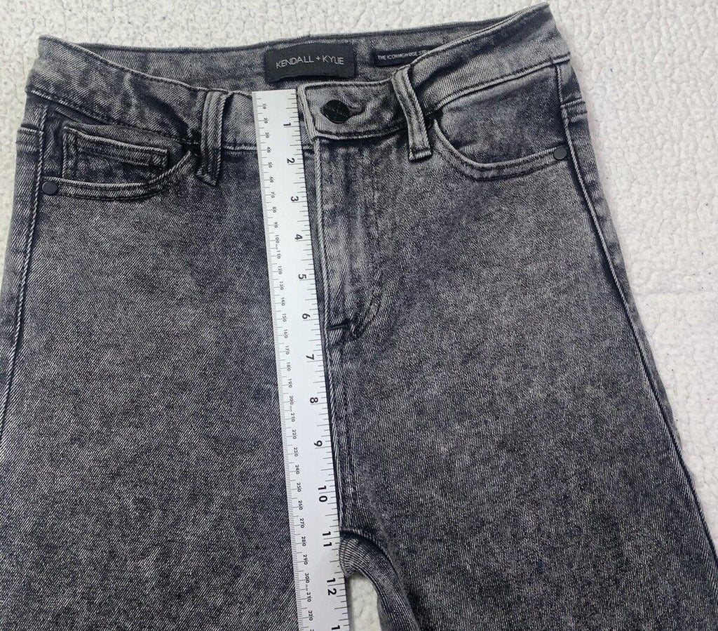 Vaqueros Kendall + Kylie para niña talla 3/27 negros The Icon de tiro alto con lavado Boo y dobladillo deshilachado