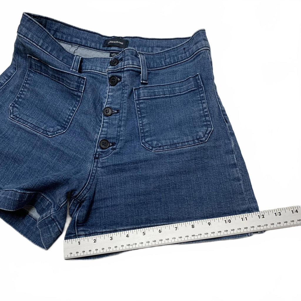 Shorts vaqueros de cintura alta con botones y bragueta de J. Crew para mujer, talla 29
