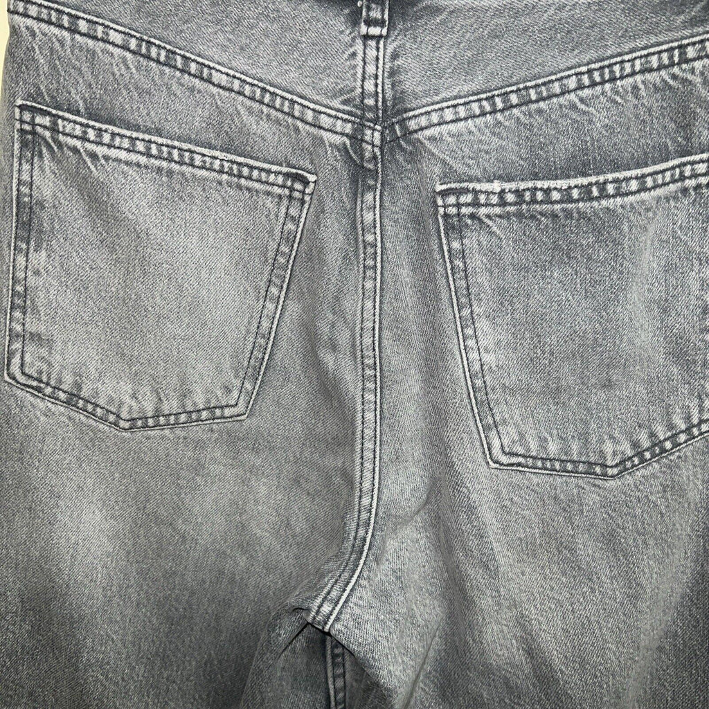 Vaqueros Zara para mujer, talla 6, denim gris, corte cropped con bordes deshilachados