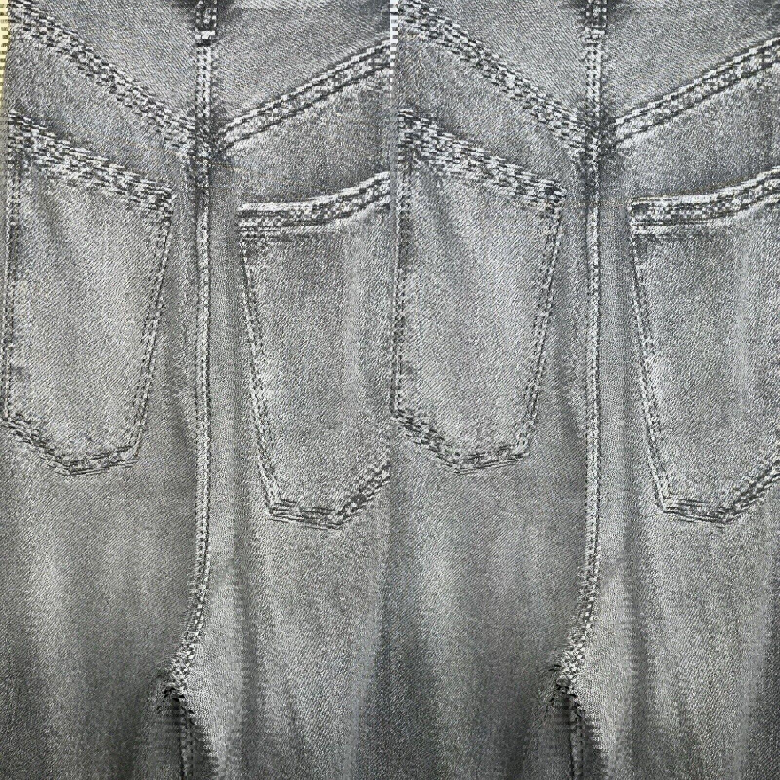 Vaqueros Zara para mujer, talla 6, denim gris, corte cropped con bordes deshilachados