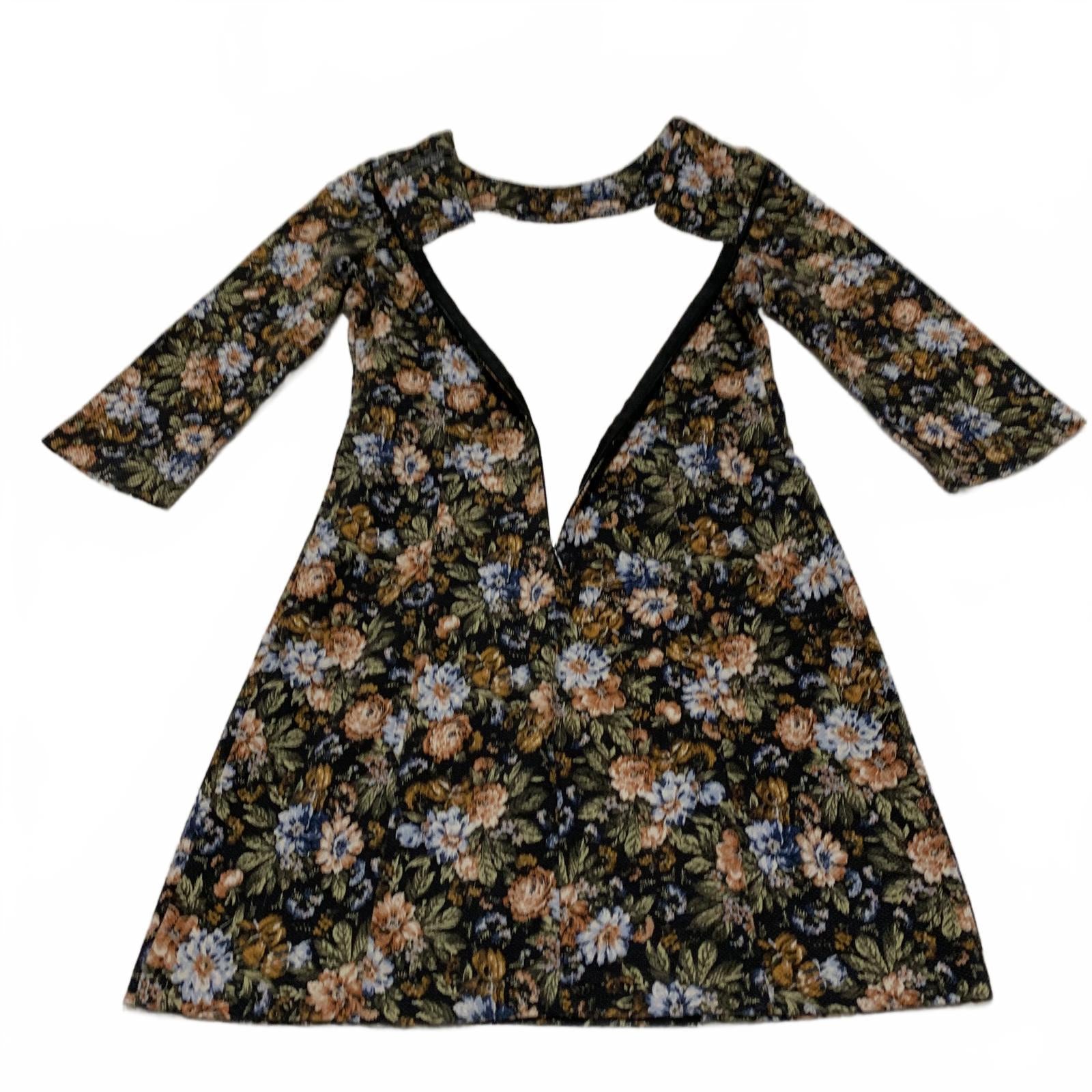 Vestido floral Zara Trafaluc para mujer, talla S, manga larga, estilo retro Y2K