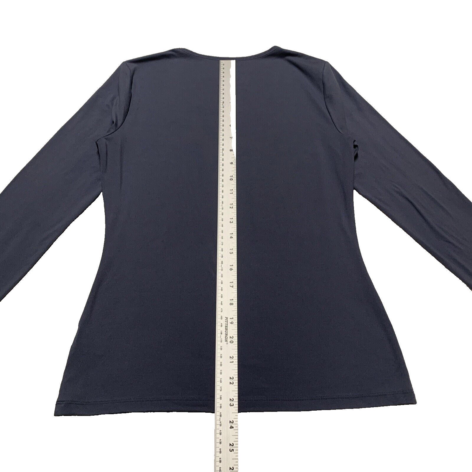 Camiseta azul de cuello redondo suave para mujer, talla pequeña, 32 grados de calor, para ponerse debajo