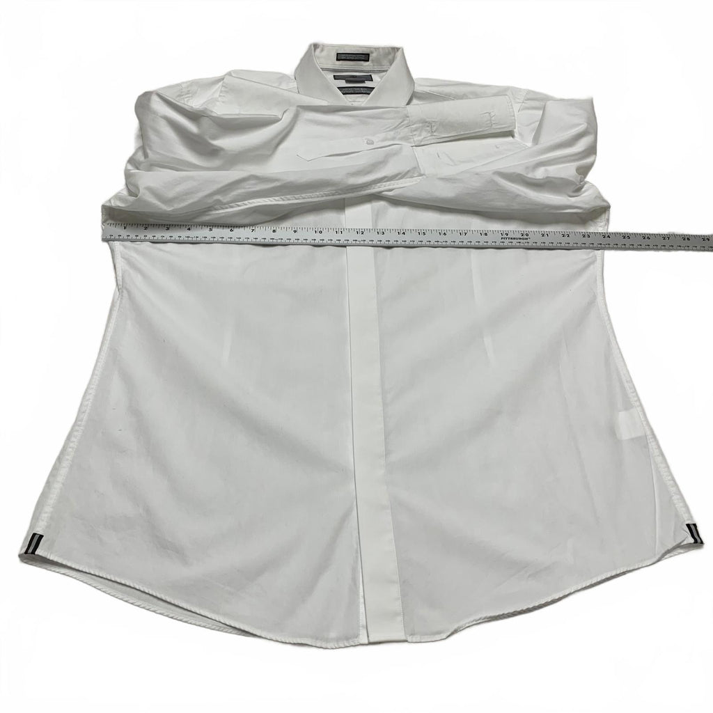 Camisa de vestir ajustada con botones para hombre, color negro y marrón, talla 17, 100 % algodón egipcio, 1826