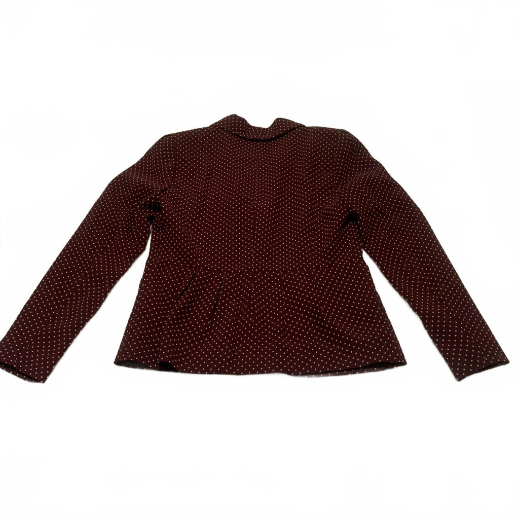 LOFT Ann Taylor Women's Jacket Size S Petite Burgundy Polka Dot Blazer