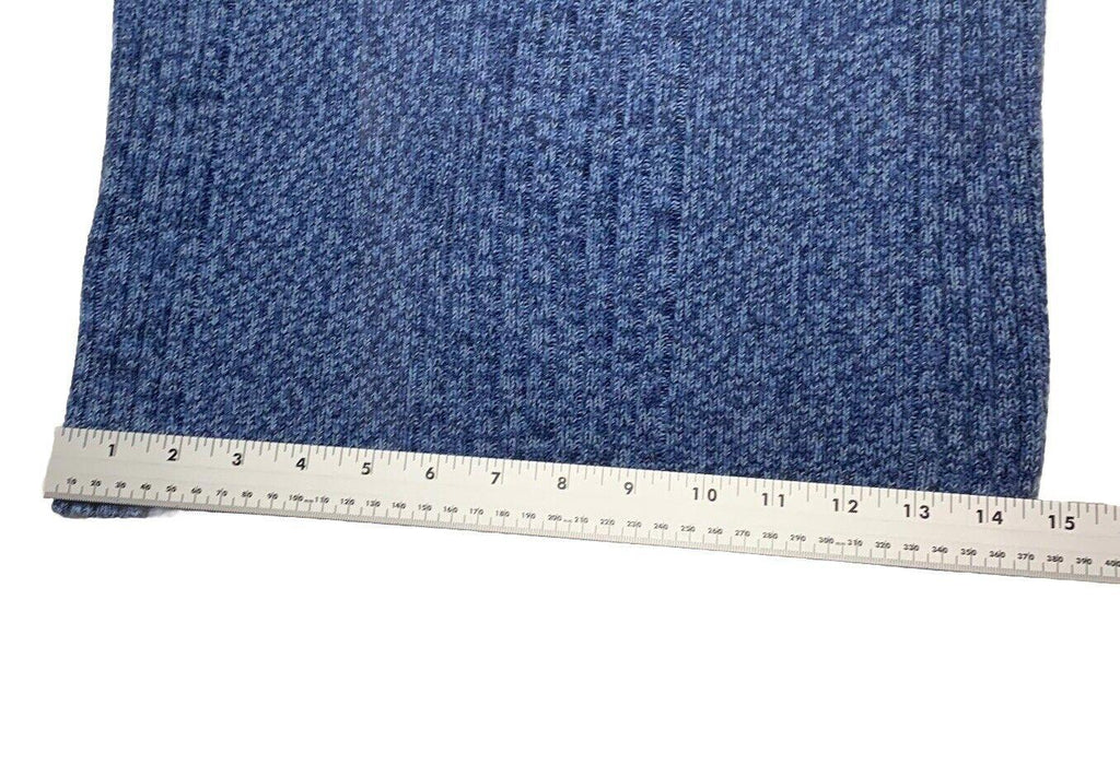 Suéter Express para mujer, cuello alto pequeño, punto trenzado acanalado, azul jaspeado