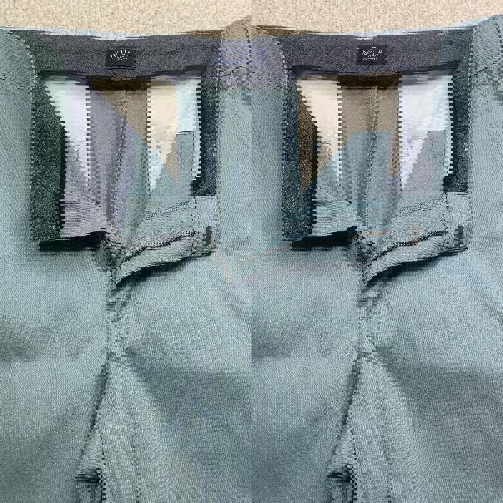 Pantalones Nautica para hombre, talla 38W 32L, pana fina, azul claro