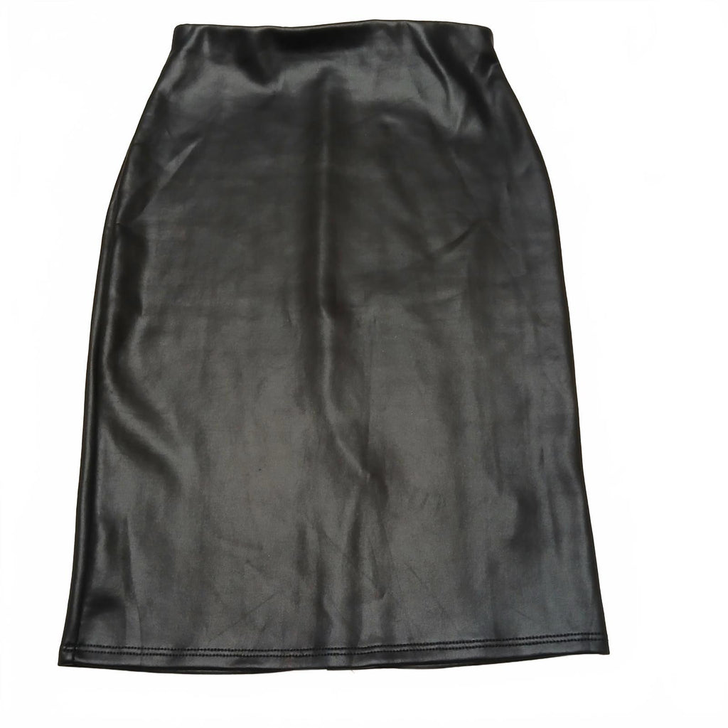 Falda tubo pequeña de piel sintética negra para mujer de Charlotte Russe