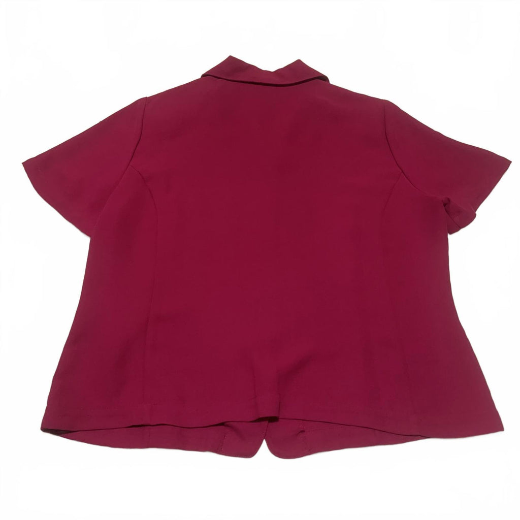 Blusa de manga corta con botones color fucsia para mujer, talla 12, de Liz Baker