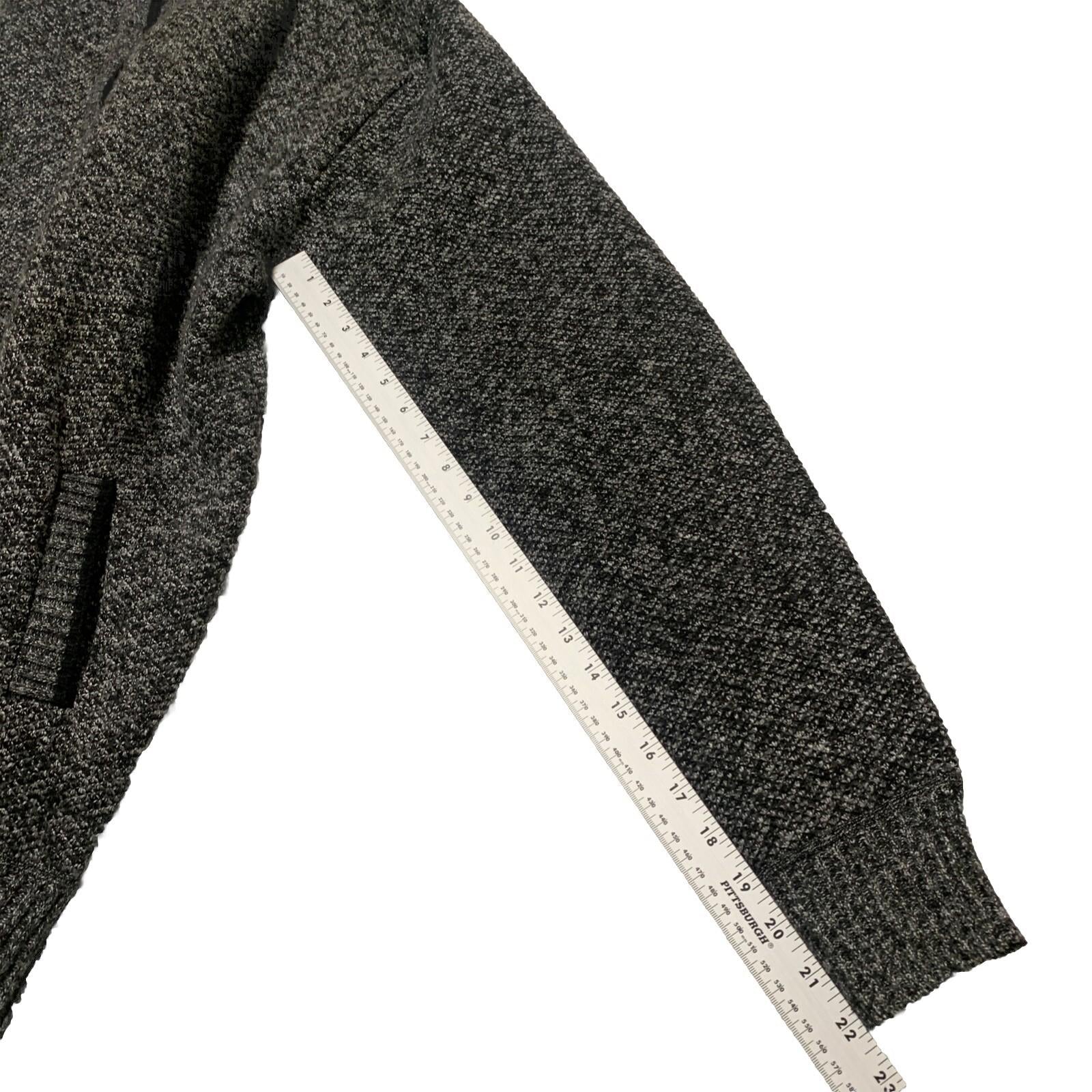 Cárdigan Alberto Cardinali para hombre XL, negro, gris, con cremallera completa, forro polar y coderas