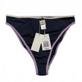 L*SPACE Braguita de bikini acanalada gris y lila talla XL para mujer