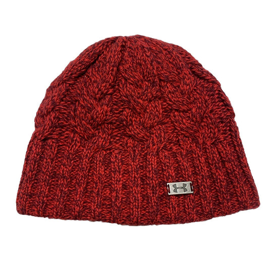 Under Armour Cable Knit Unisex Beanie Cap Fleece Lined Dark Teal Winter