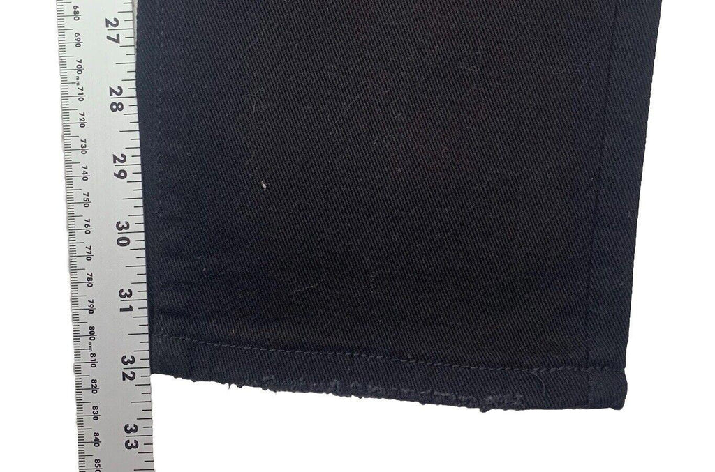 Vaqueros negros Decibel para hombre, 40 x 34, bordados al frente y deshilachados