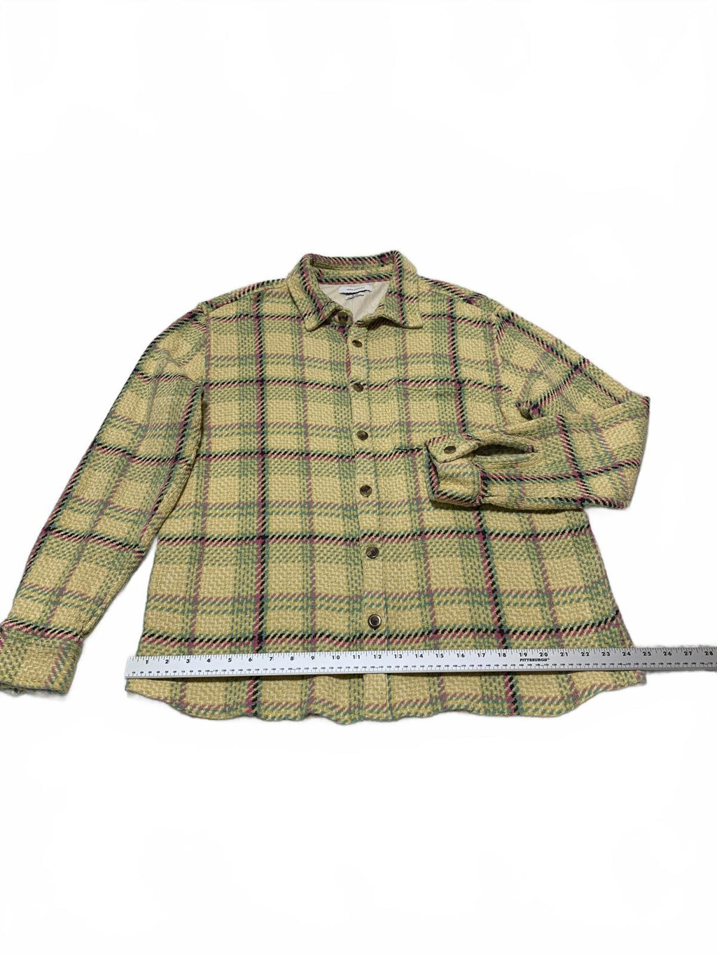 Chaqueta de cuadros tejidos con botones para mujer de Urban Outfitters, talla XL, estilo bohemio-chic, India