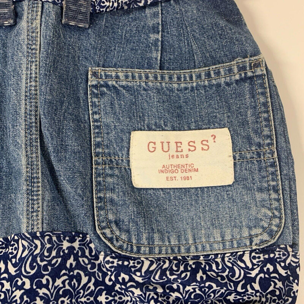 Guess Jeans Authentic Indigo Denim Tote Youth Shoulder Bag Handcrafted Vintage